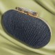 Black Pleated Butterfly Goose Egg Dinner Bag